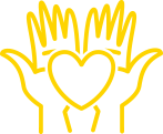 hand with heart icon